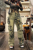 Goosudu Camouflage Patchwork Cool Multi Pocket Pants