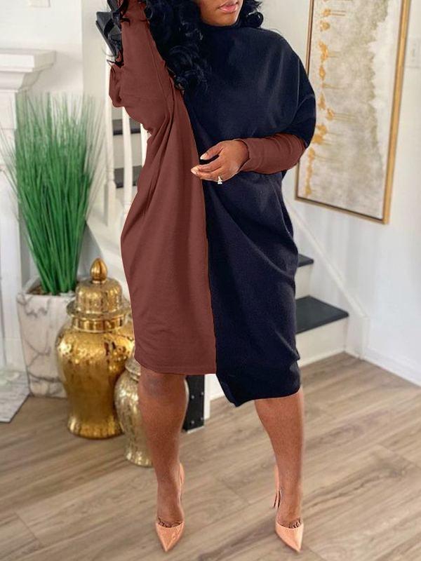 Goosudu Two-Tone Turtleneck Dress