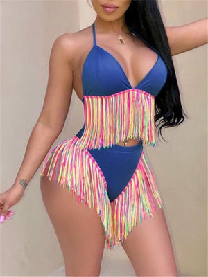 Goosudu Multicolor Fringe Bikini