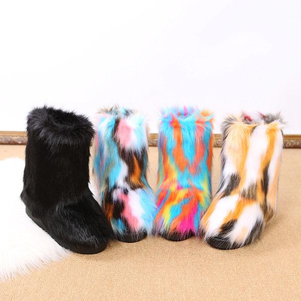 Goosudu Comfy Faux Fur Winter Warm Snow Boots