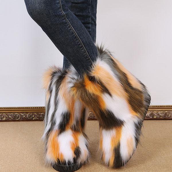 Goosudu Comfy Faux Fur Winter Warm Snow Boots