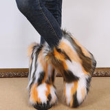 Goosudu Comfy Faux Fur Winter Warm Snow Boots
