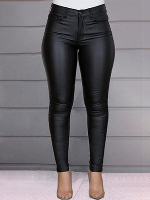 Goosudu Faux-Leather Skinny Pants