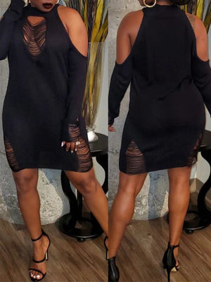 Goosudu Ripped Knit Dress