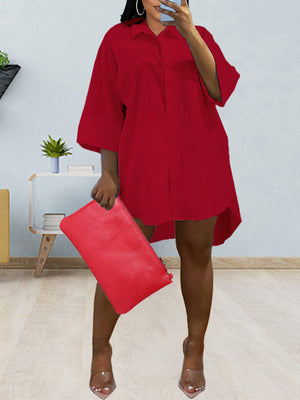 Goosudu Solid Shirt Dress
