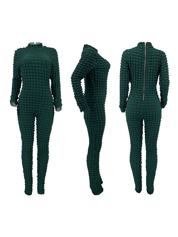 Goosudu Solid Textured Jumpsuit