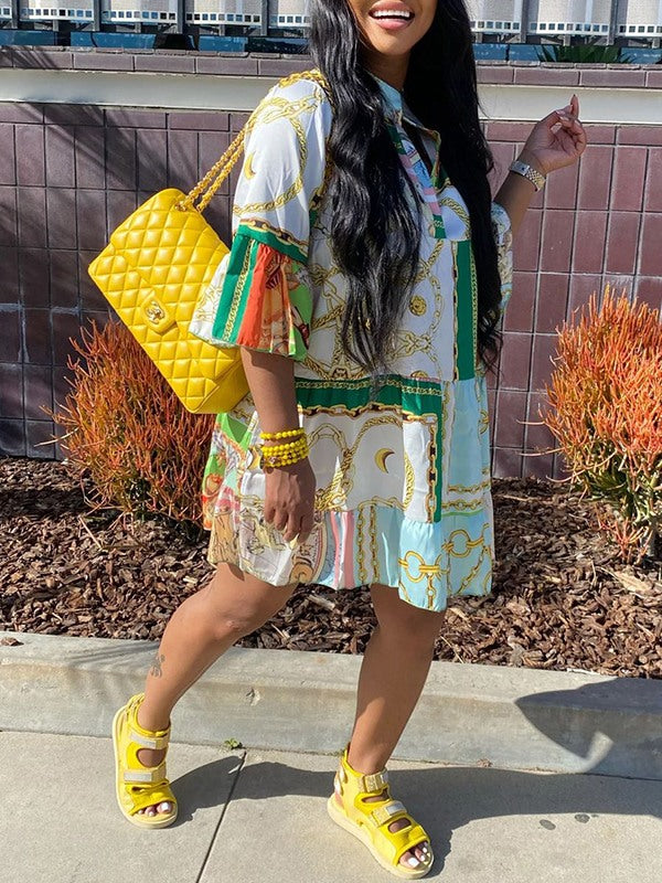 Goosudu Printed Ruffle Dress