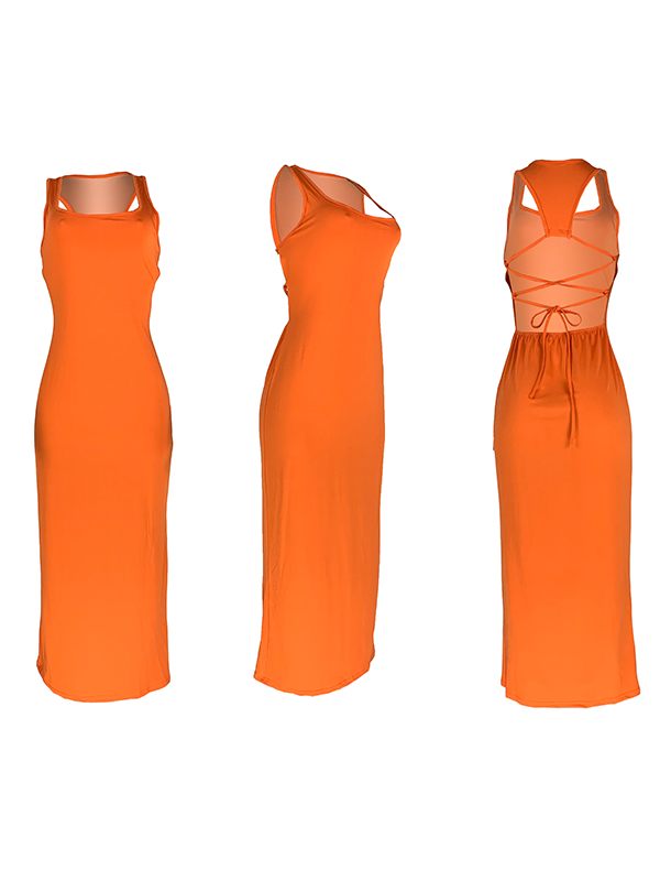 Goosudu Lace-Up Sleeveless Dress