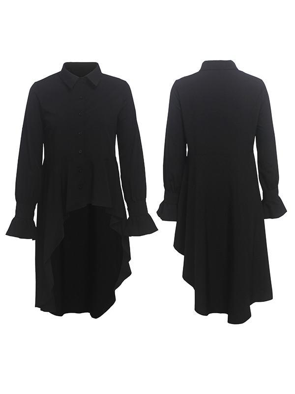 Goosudu Bell-cuff High-Low Shirt