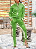Goosudu Side-Stripe Jacket & Slit Pants Set