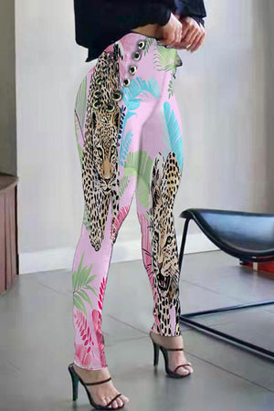 Goosudu Casual High-waist Lace-up Slim Pants