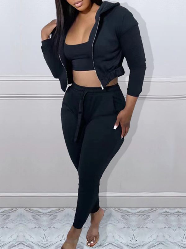 Goosudu Solid Three-Piece Sweatsuit