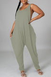 Goosudu Fashion Casual Solid Spaghetti Strap Regular Jumpsuit