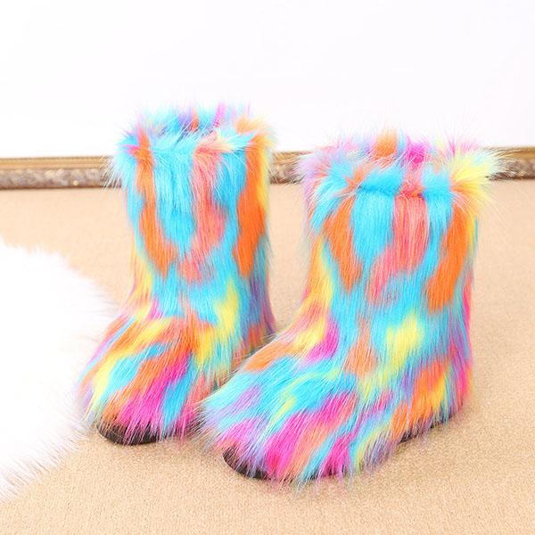 Goosudu Comfy Faux Fur Winter Warm Snow Boots