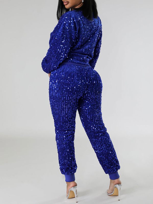 Goosudu Sequin Sweatshirt & Jogger Pants Set