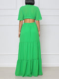 Goosudu V-Neck Cutout Maxi Dress