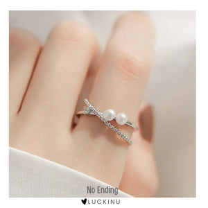 Goosudu "No Ending" Sterling Silver Pearl Ring