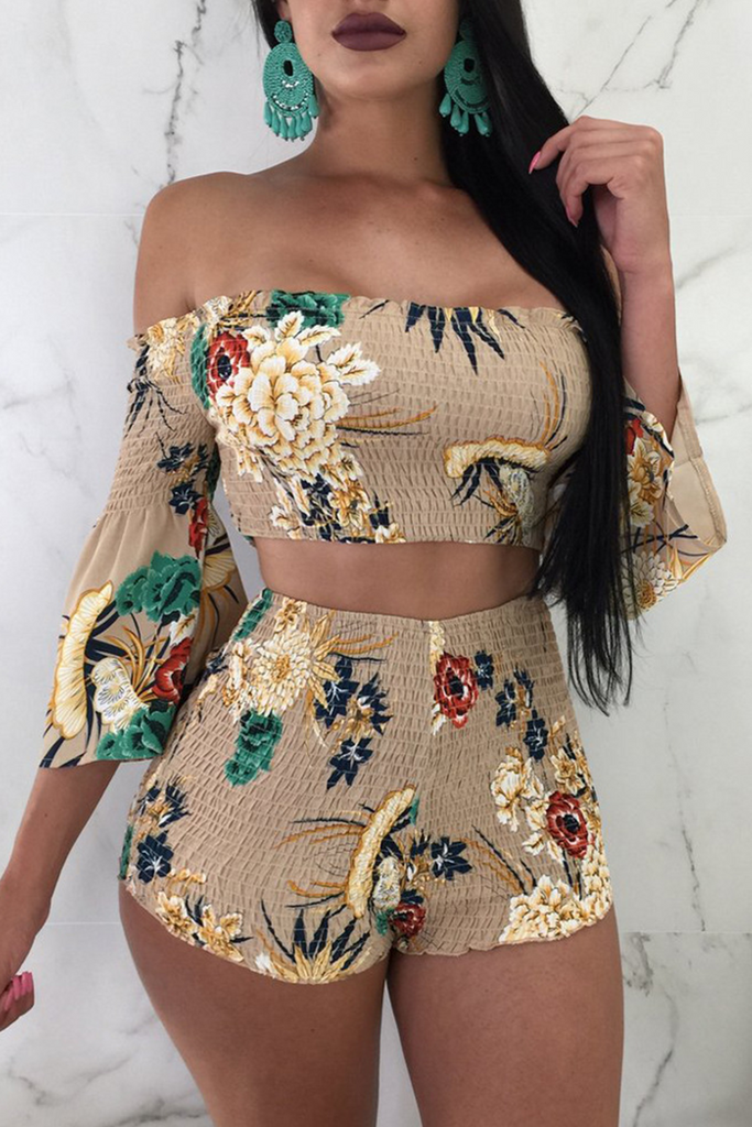 Goosudu Sexy Print Split Joint Swimwears