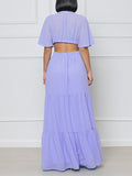 Goosudu V-Neck Cutout Maxi Dress