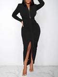 Goosudu Solid Draped Dress