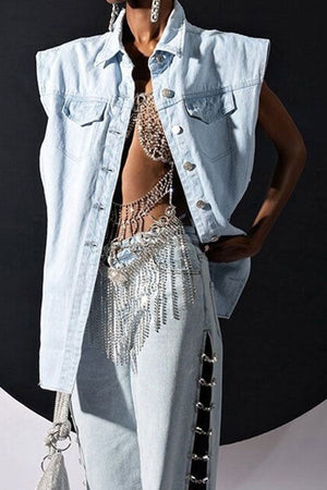 Goosudu Solid Color Dramatic Irregular Shirt