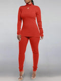 Goosudu Solid Turtleneck Top & Pants Set (7 colors)