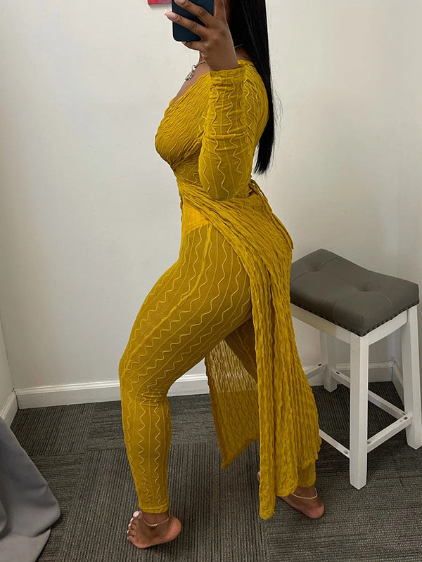 Goosudu Sheer Cardigan & Pants Set