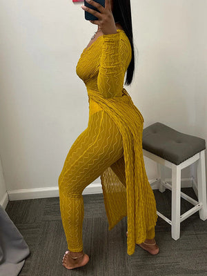 Goosudu Sheer Cardigan & Pants Set