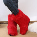 Goosudu Comfy Faux Fur Winter Warm Snow Boots