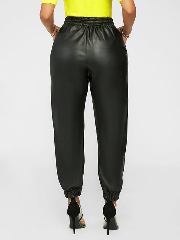 Goosudu Drawstring Faux-Leather Jogger Pants