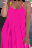 Goosudu Sexy Chain Shoulder Strap Solid Color Irregular Large Skirt Sleeveless Sleeveless Dress