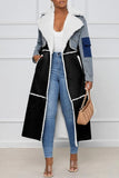 Goosudu Casual Patchwork Cardigan Turndown Collar Long Sleeve Regular Denim Jacket