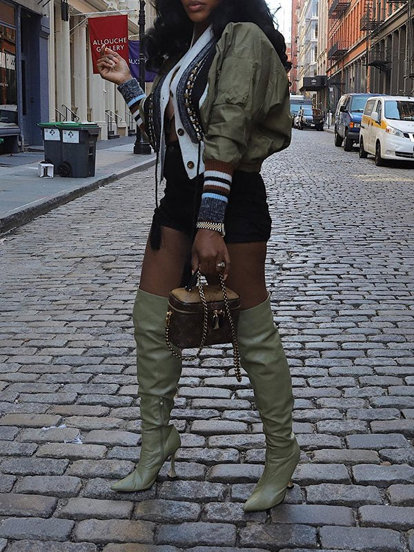 Goosudu Knit Combo Jacket