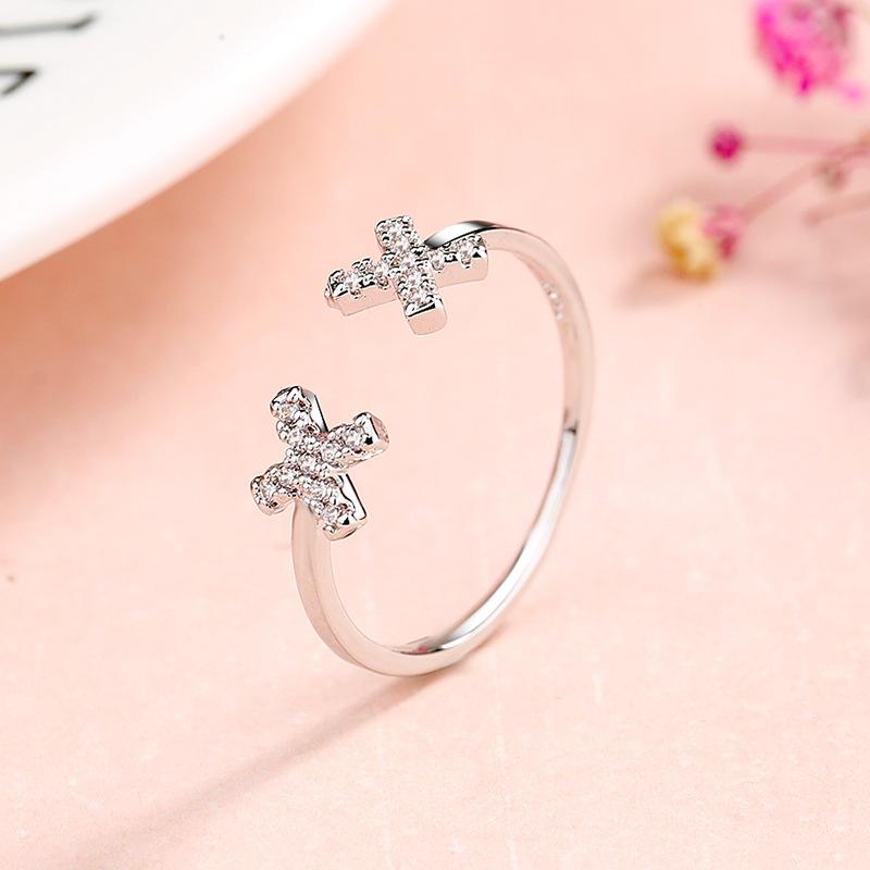 Goosudu "Double X" Sterling Silver Diamond Ring