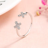 Goosudu "Double X" Sterling Silver Diamond Ring