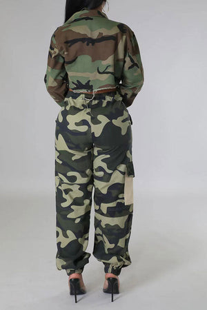 Goosudu Camouflage Casual Patchwork Multi Pocket Pants