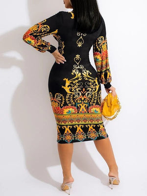 Goosudu Printed Plunge Dress