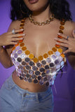 Goosudu Acrylic Mirror Design Unique See-Through Camisole