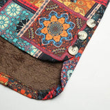 Goosudu Women's Fall Winter Ethnic Floral Coat Fleece Warm Hoode Jacket Coat