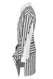 Goosudu Casual Striped Print Hollowed Out Patchwork POLO collar Shirt Dress Dresses