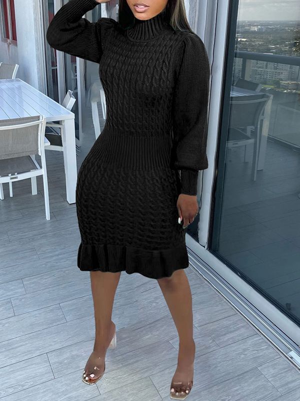 Goosudu Turtleneck Knit Dress (5 Colors)