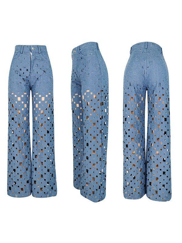 Goosudu Openwork Wide-Leg Pants