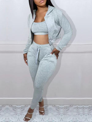 Goosudu Solid Three-Piece Sweatsuit