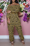Goosudu Sexy Printed Long Sleeved Off Shoulder Jumpsuit