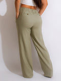 Goosudu Solid Straight-Leg Pants