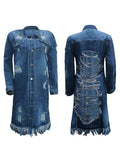 Goosudu Distressed Fringe Denim Jacket
