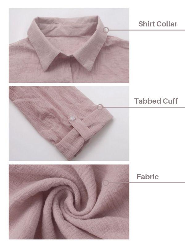 Goosudu Solid Side-Slit Shirt Dress