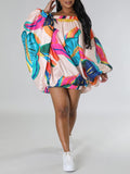 Goosudu Printed Off-Shoulder Parachute Dress