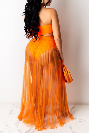 Goosudu Sexy Solid Mesh Swimwears Cover Up(without underwear)