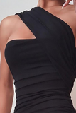 Goosudu Sexy Solid Fold One Shoulder Pencil Skirt Dresses